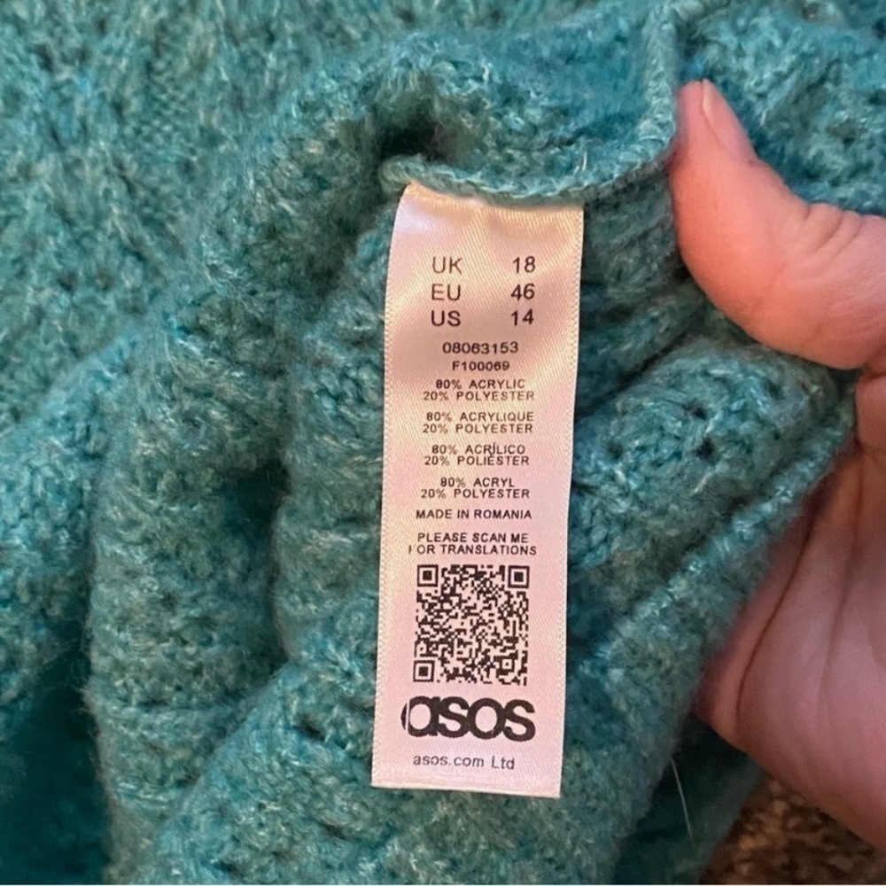 ASOS Teal Cable Knit Sweater - Picture 5 of 8